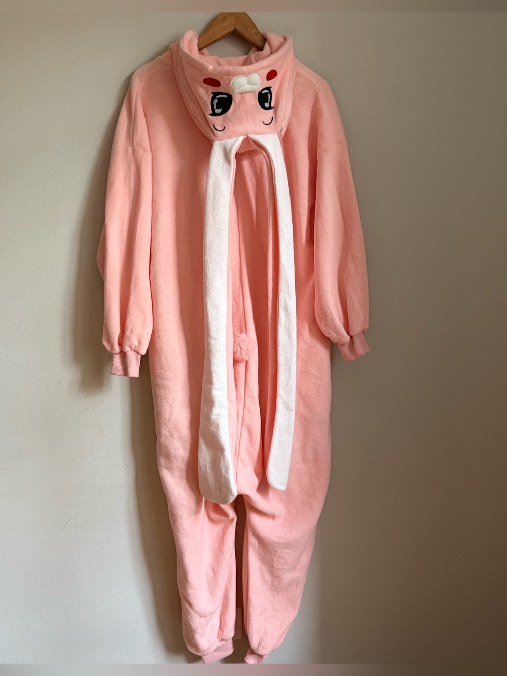 Bunny Costume Adult Size M Pink Halloween Pajamas Kigurumi Jumpsuit